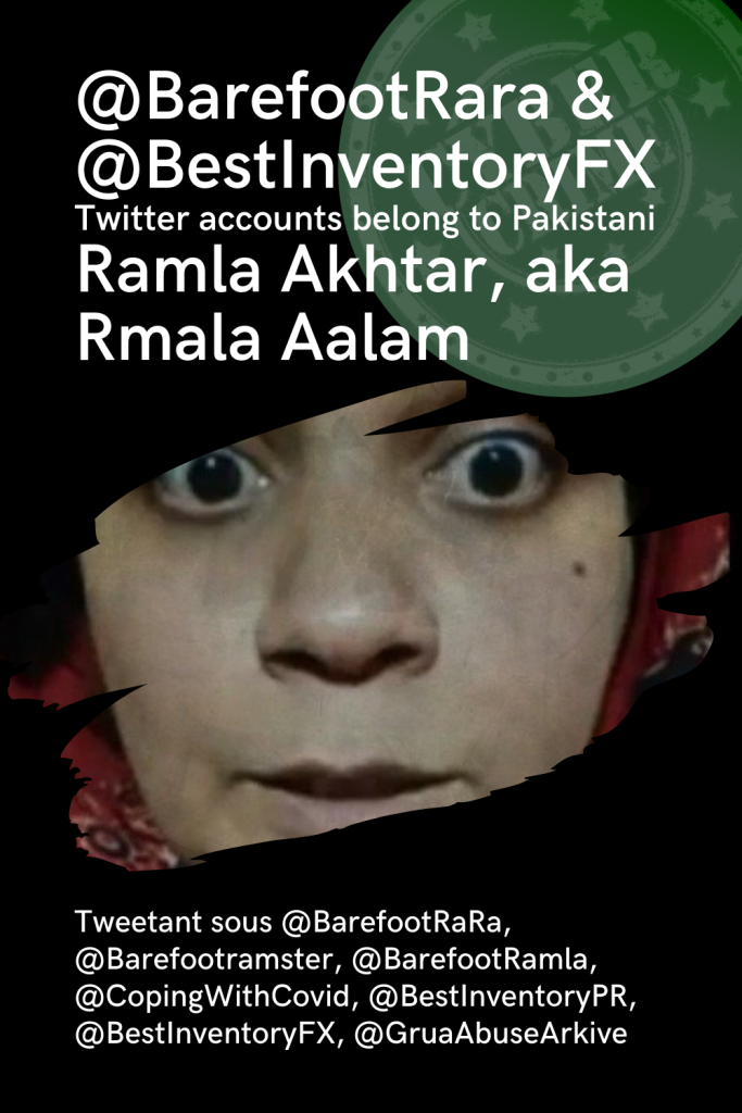 Who is @BarefootRaRa, @BestInventoryFX, the Pakistani Ramla Akhtar, aka Rmala Aalam? PInterest